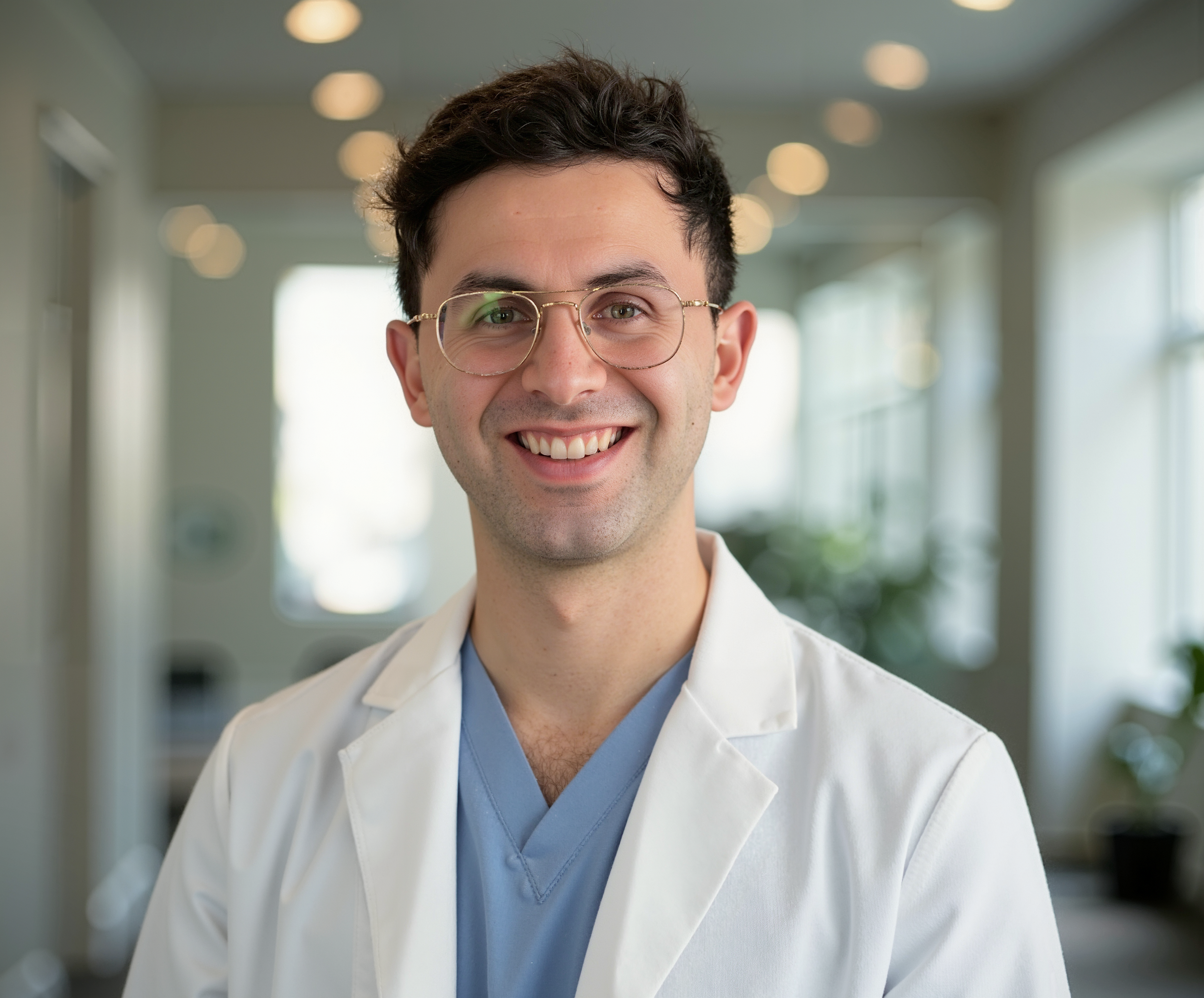 Dr. Marc Greenberg in white coat - providing patient-centered spine care